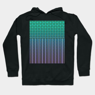 Pattern of glowing stripes and flowers with a gradient Hoodie